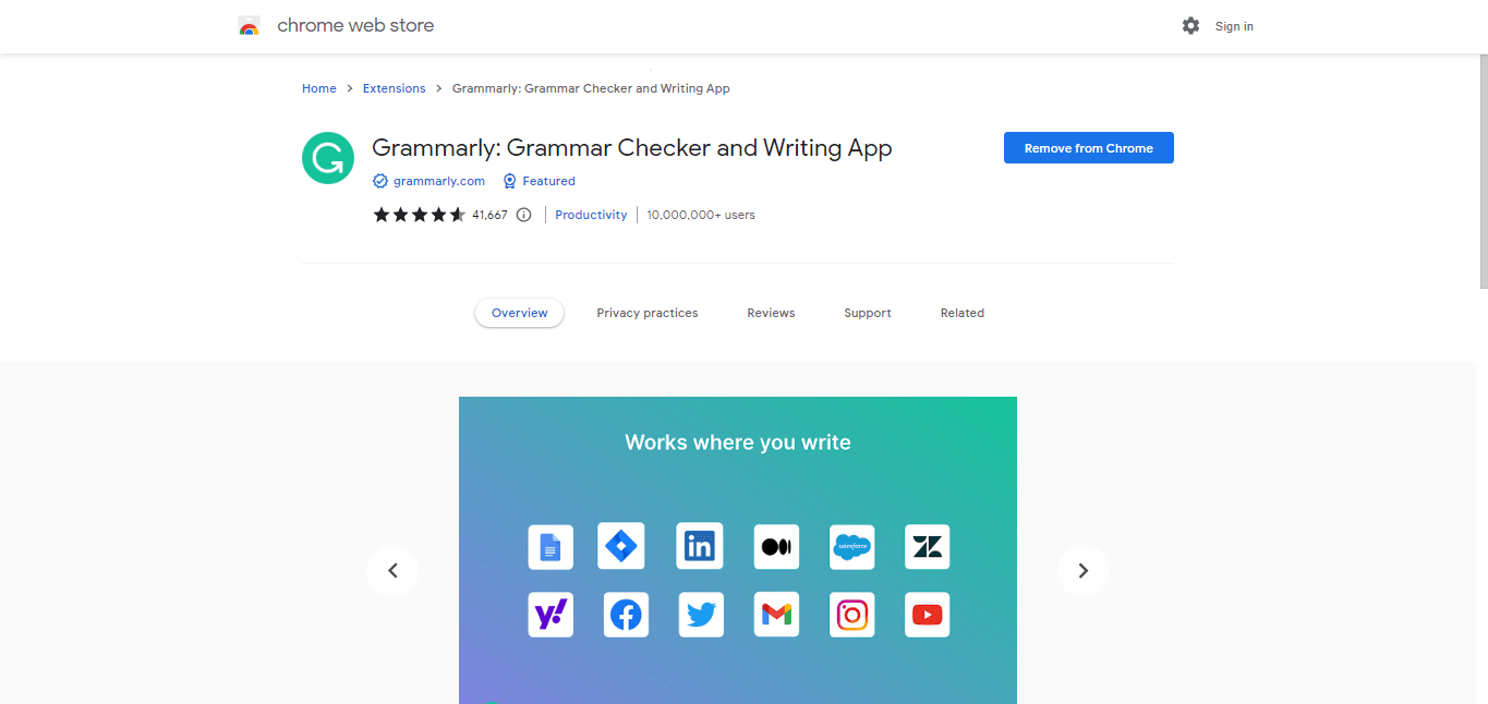 grammarly google extension free