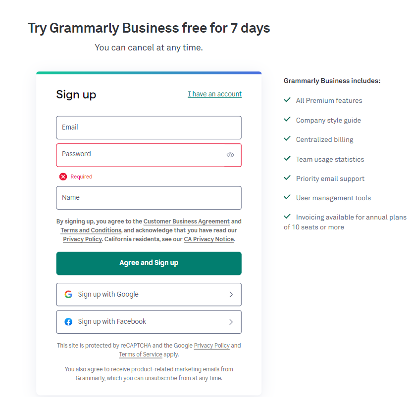 Create Your Grammarly Free Account